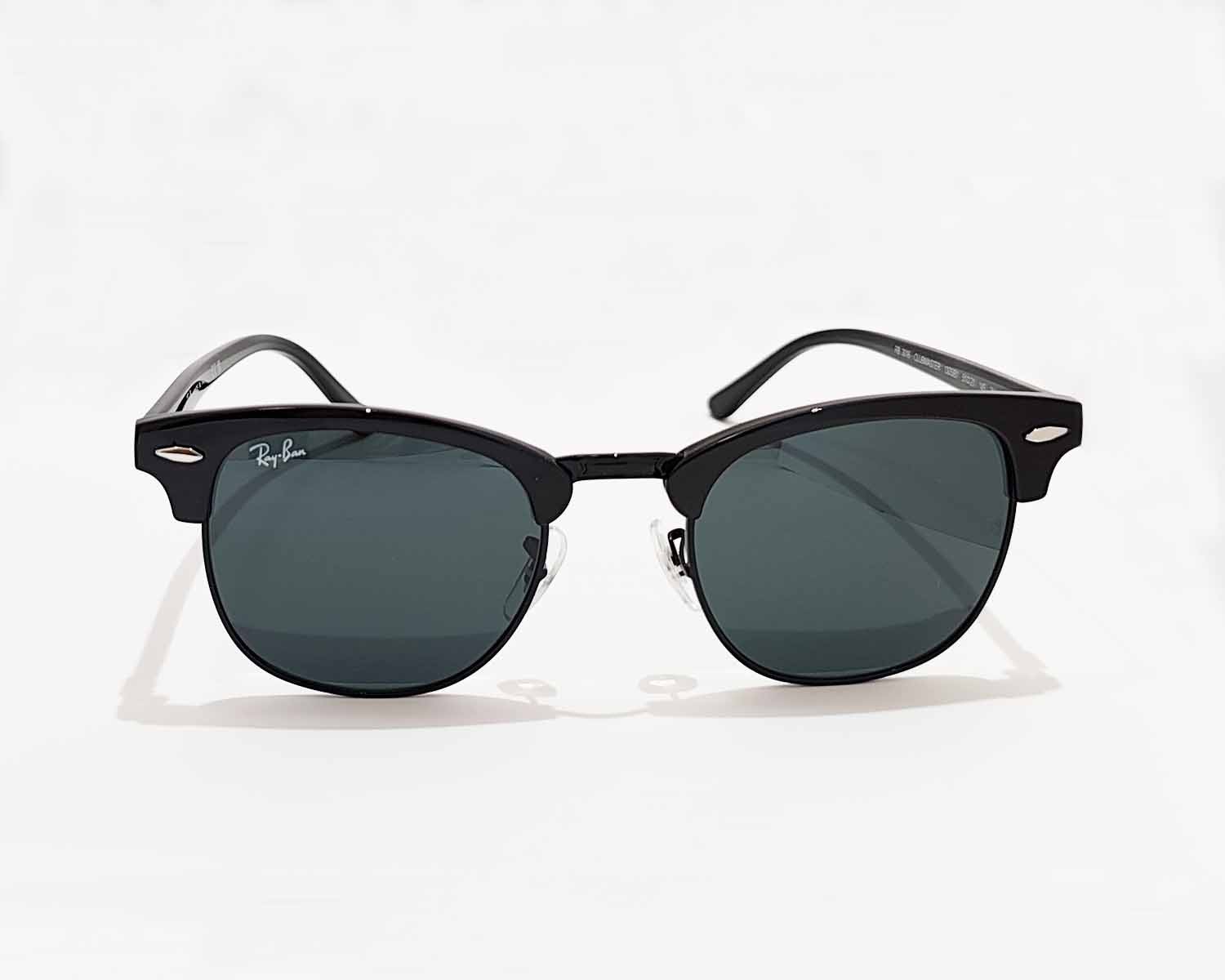 Ray-Ban Sunglasses RB3016 Clubmaster Marble Black Frame Dark Grey Lenses 51mm