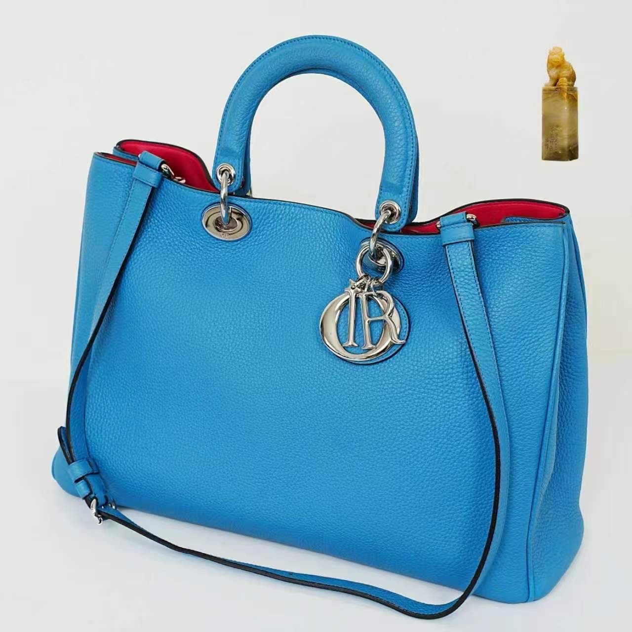 Dior Pre-Owned Authentic Satchel Blue Silver Free Tracked Shipping