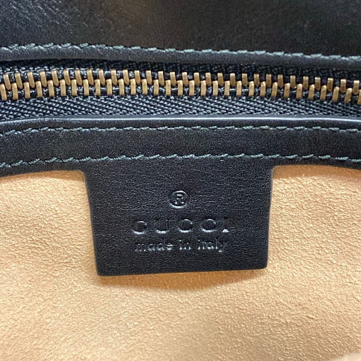 GUCCI GG Marmont 443501 Black Leather Chain Shoulder Bag Dust Bag Auth