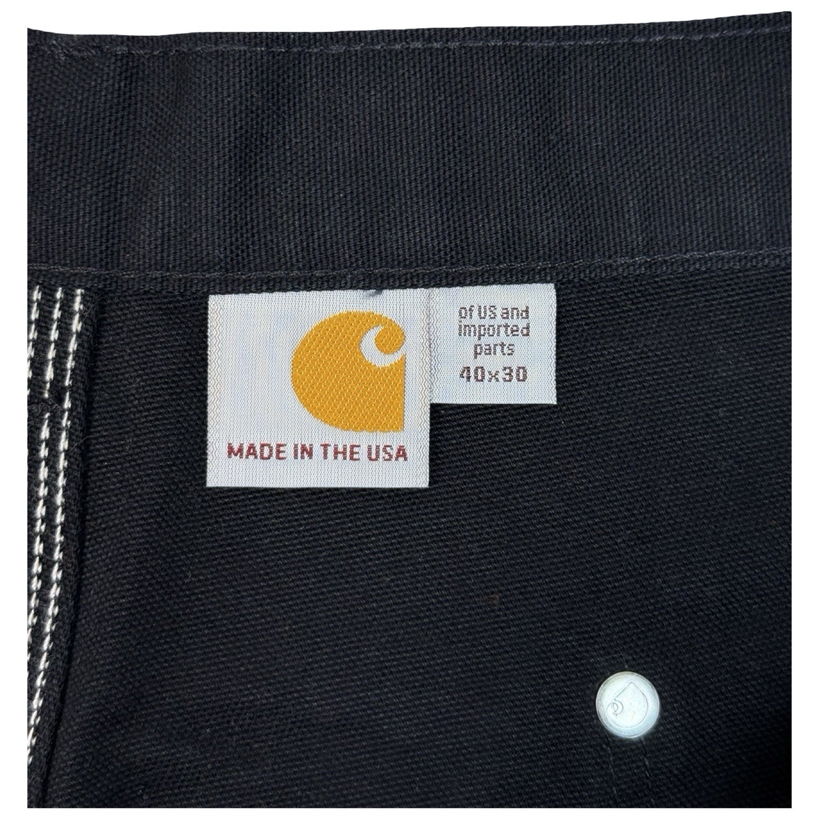 Vintage Carhartt B01 BLK Original Loose Fit Black Double Knee Pants 40W 30L USA