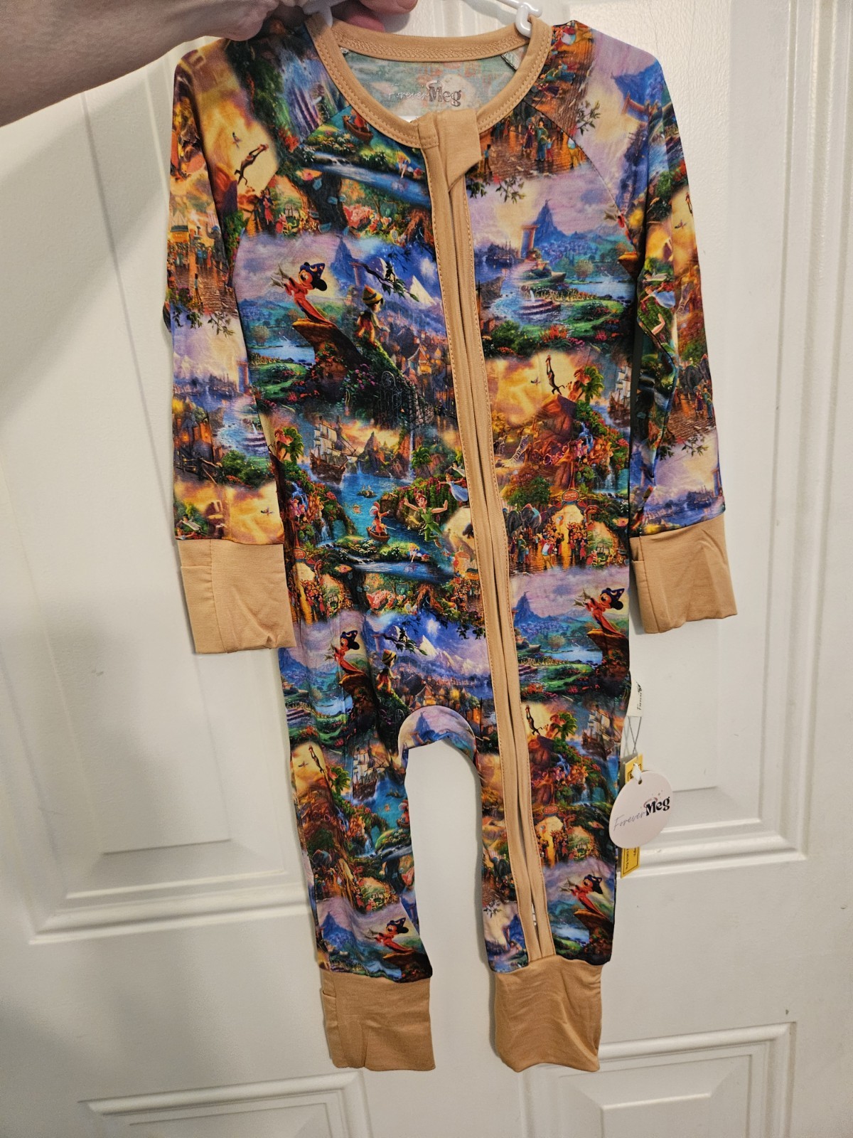 Bamboo Graphic Print Zip Sleeper One Piece Long Sleeve 12-18M