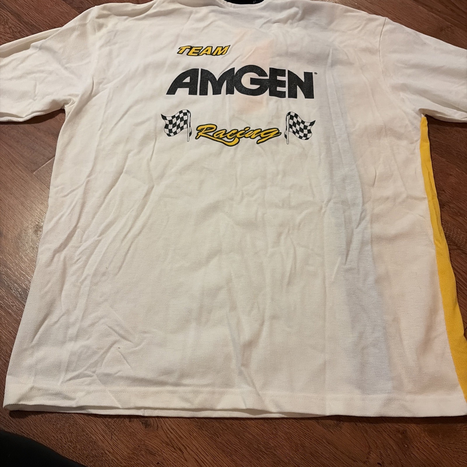 Speed Zone Race Gear Cigarette Racing Team Polo Shirt Mens XL White Yellow