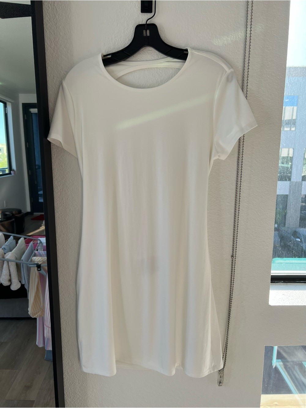 Reformation x Laura Harrier Christy Knit Open Back T Shirt Mini Dress | Size XL