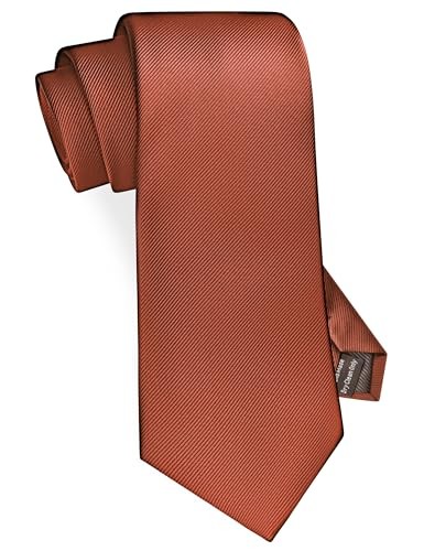 Classic New 3.15″（8cm） Men’s Solid Color Necktie Wedding Business Tie + Rust