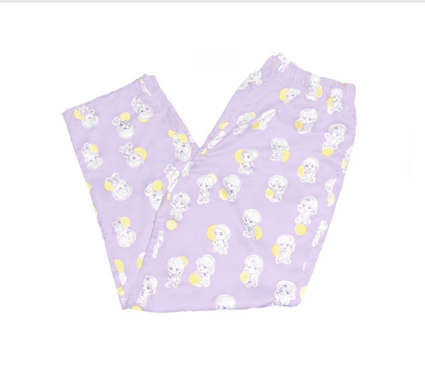 BTS TinyTAN Dotted Pajama Jimin Pajamas Set Orange Striped Official New