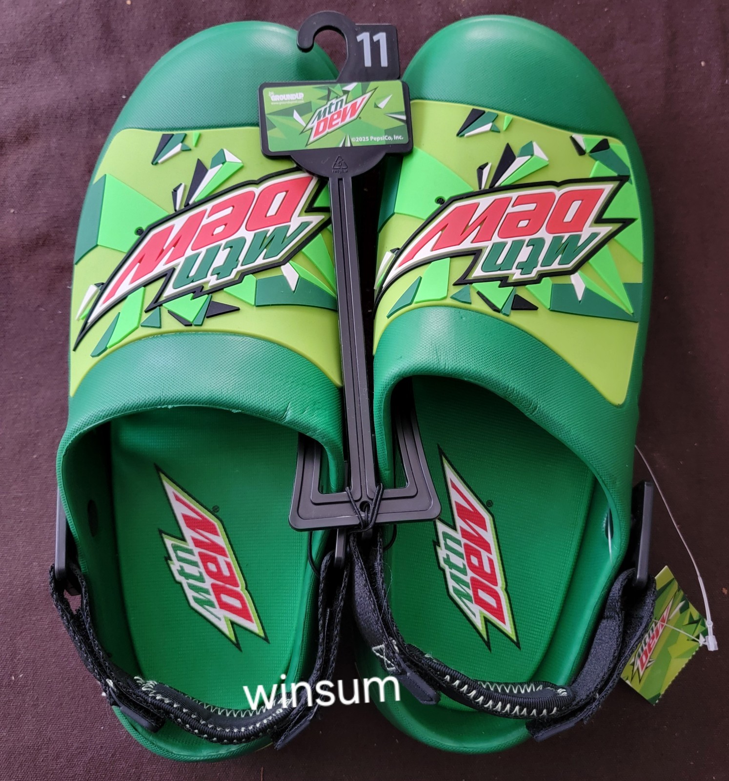 Mountain Dew Clogs Unisex Adult Slip-On Sandals Water-Friendly Shoes Size 11