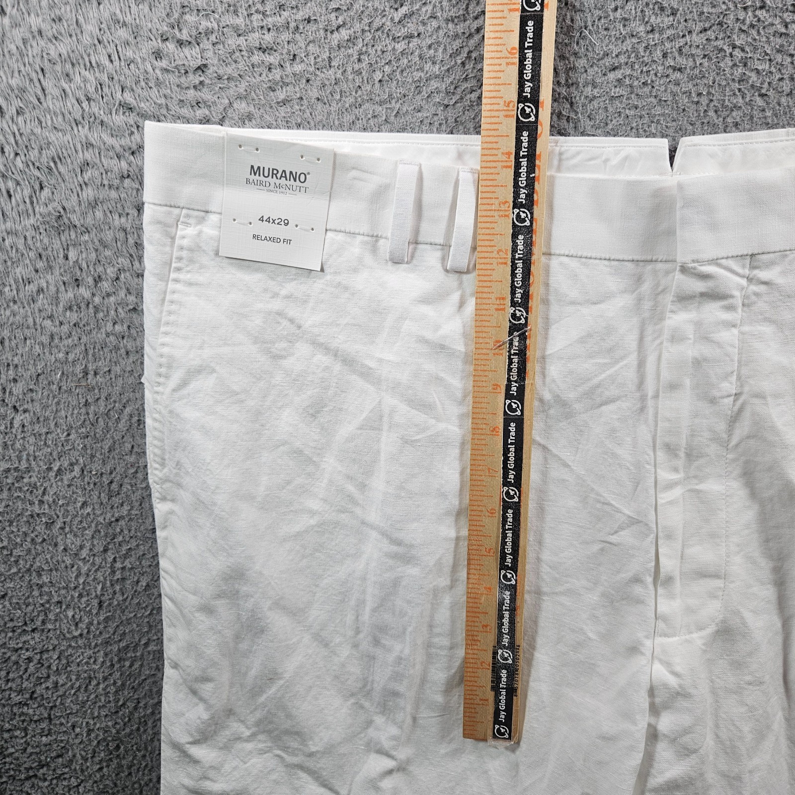 $115 NEW Baird Mcnutt Murano Linen Pants Men 44 x 29 Relaxed Fit White
