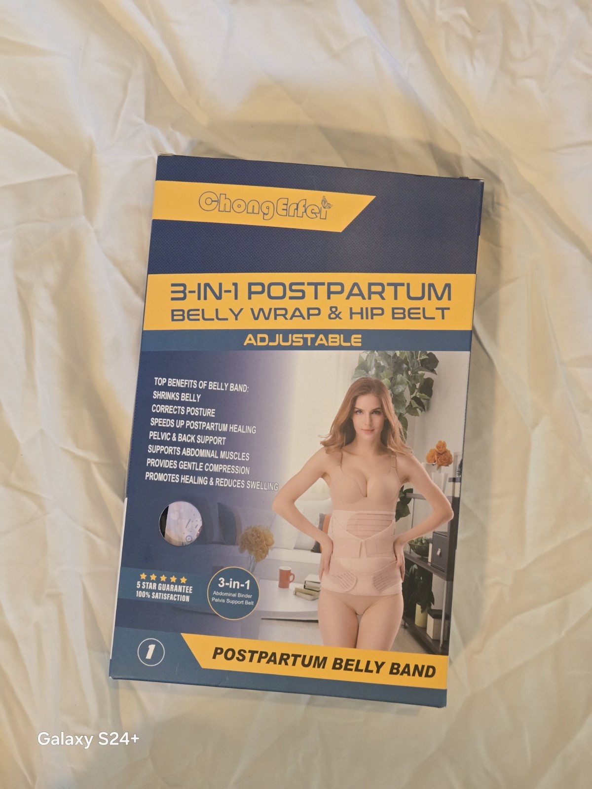 Chongerfei 3 in 1 Postpartum Belly Wrap Black