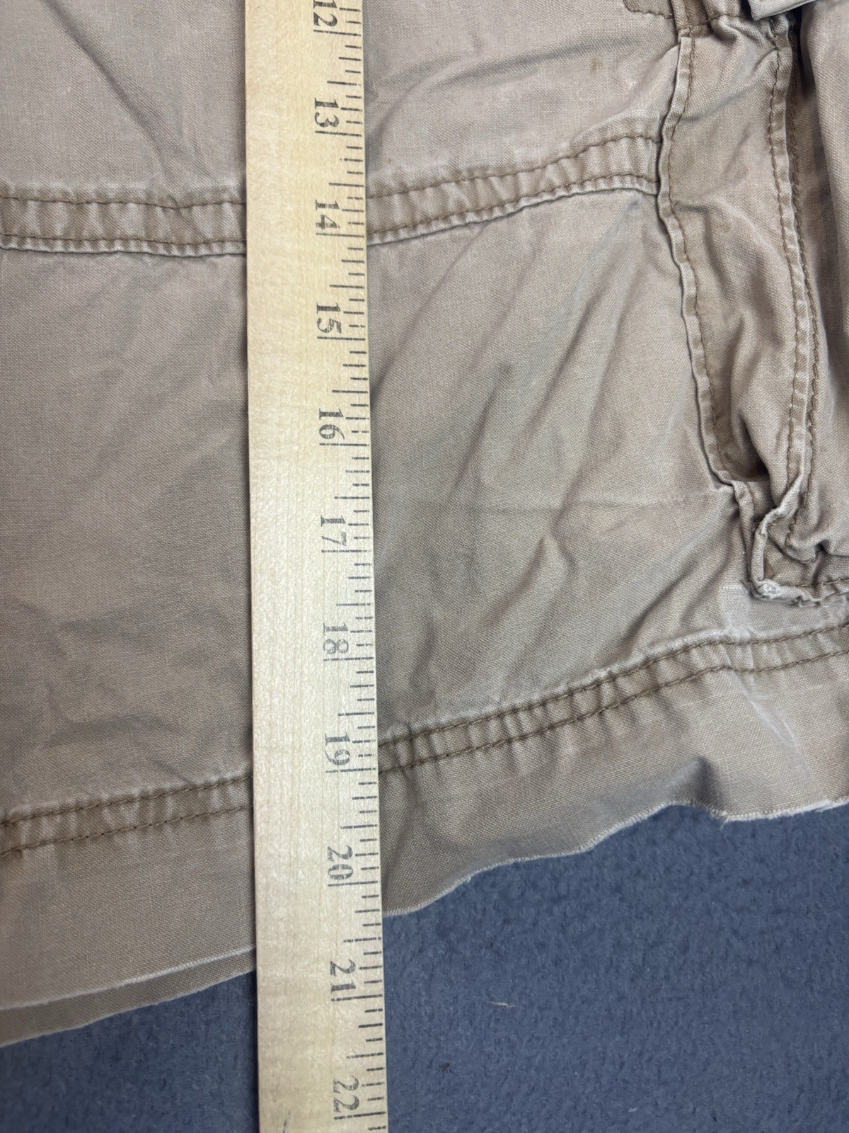 Polo Jean Co. Ralph Lauren Cargo Shorts Mens 36 Tan Grunge Distressed Y2K 90s