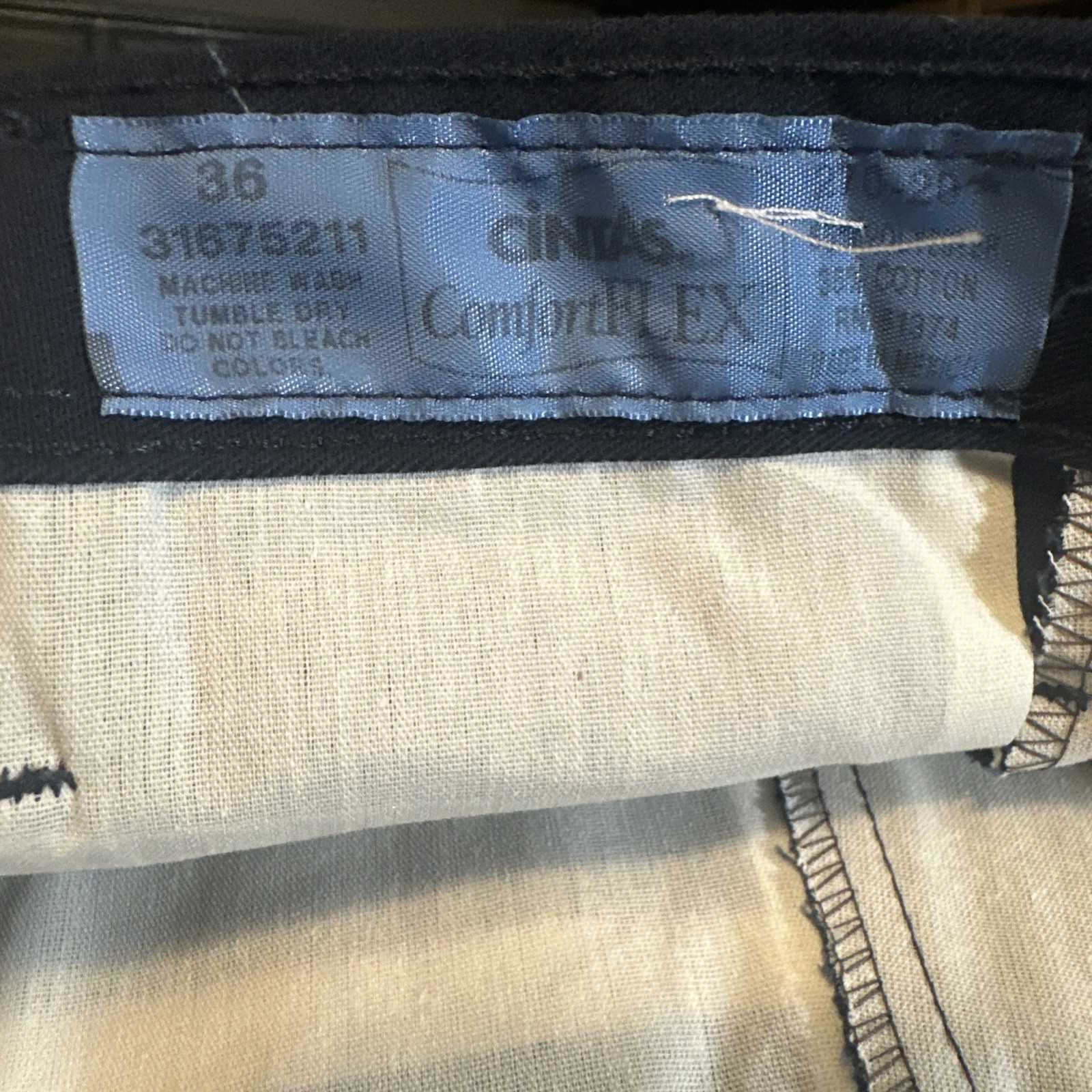 Lot 2 Cintas Comfort Flex Navy Blue Cargo Work Pants 36×32 #270-20 Relaxed Fit