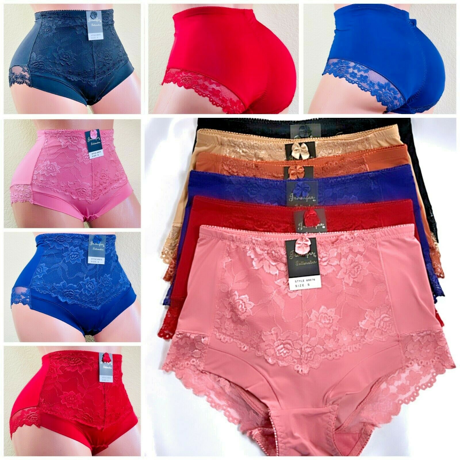 4-6 High Waist Briefs Tummy Control Girdles Lace Shaper Panties 69076 Lot Gifts