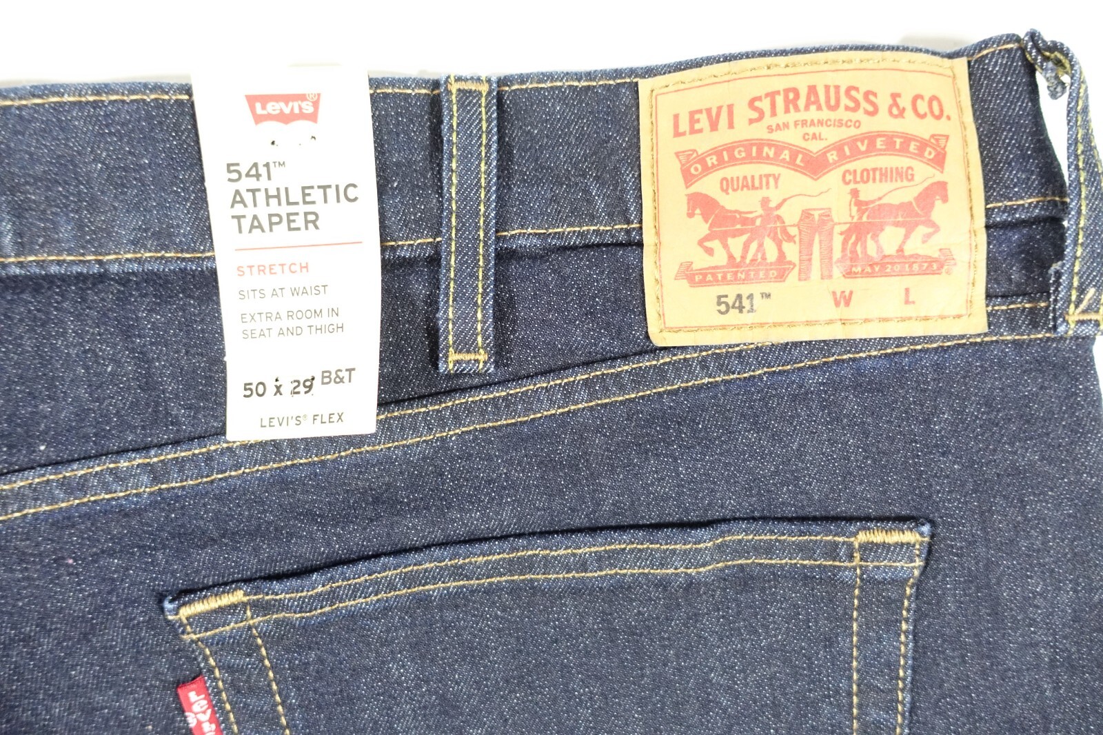 Levis 541 Athletic Taper Fit Stretch Jeans Men 50×29 Big & Tall
