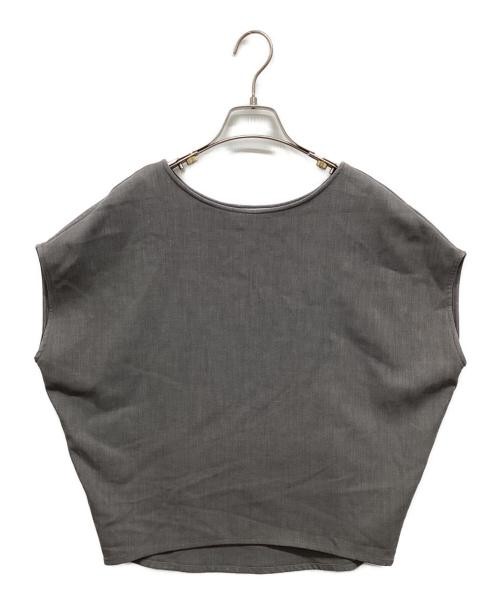 SOEJU Wool-Like Short Sleeve Cocoon Top Gray S Ladies Office Casual