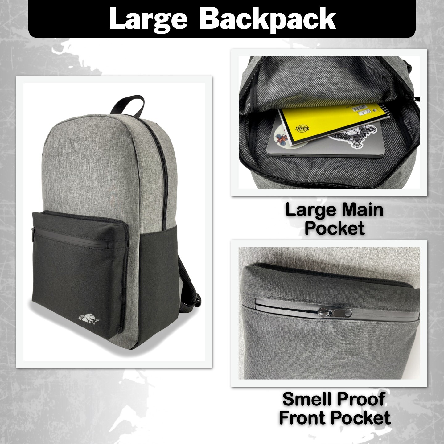 Smoking Turtle: 100% Smell Proof Backpack with Combo Lock, Weather Resistant