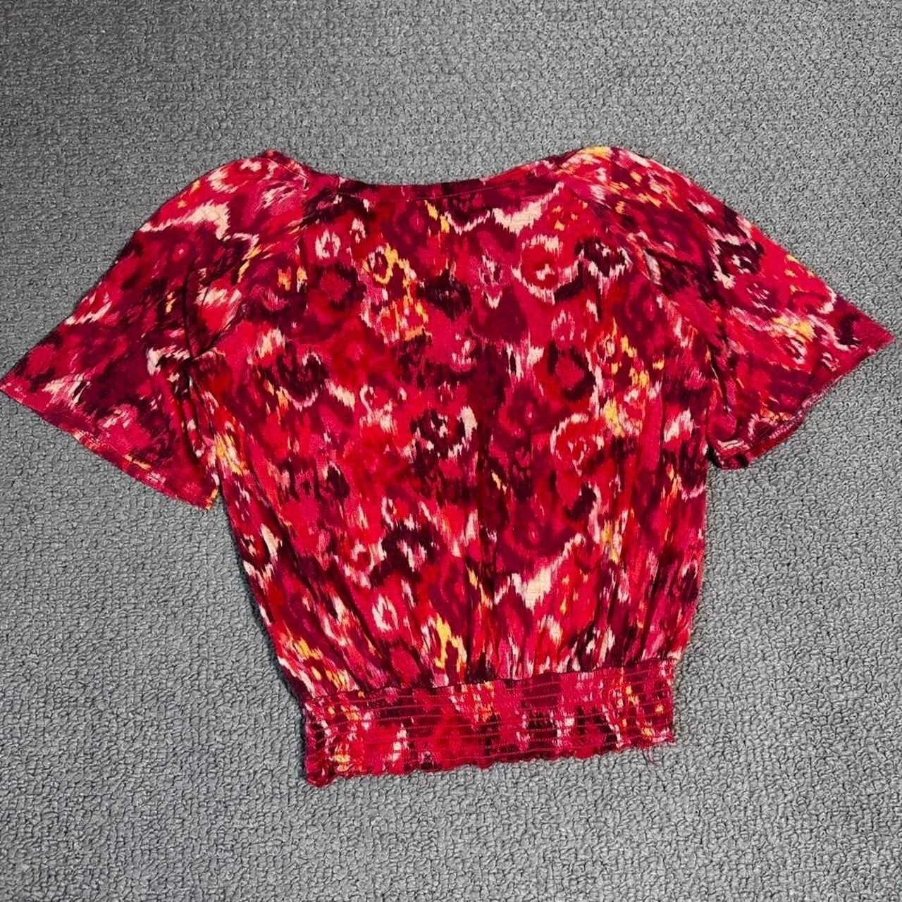 Y2K Mudd red tie-dye elastic bottom top Size L