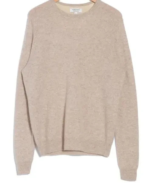 NEW, Nordstrom Crew neck Cashmere Sweater in Oatmeal Sz XL #S7566
