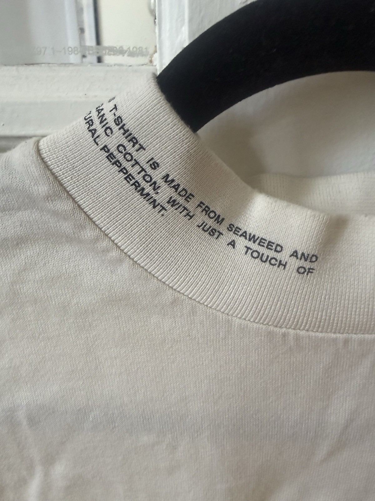 PANGAIA Men’s White Mock Neck Long Sleeve T-Shirt Organic Cotton Seacell