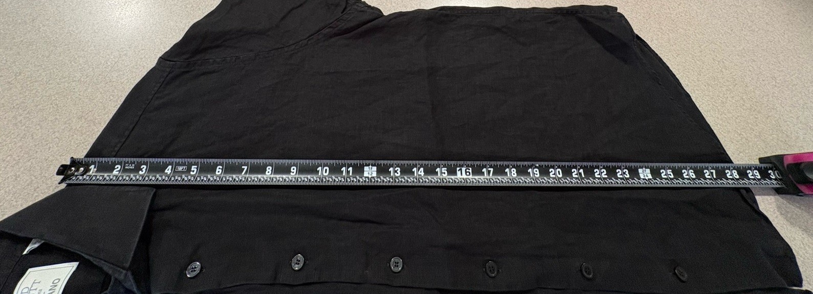 Baird McNutt Murano Black Men’s Short Sleeve 100% Linen Button Up Shirt Large