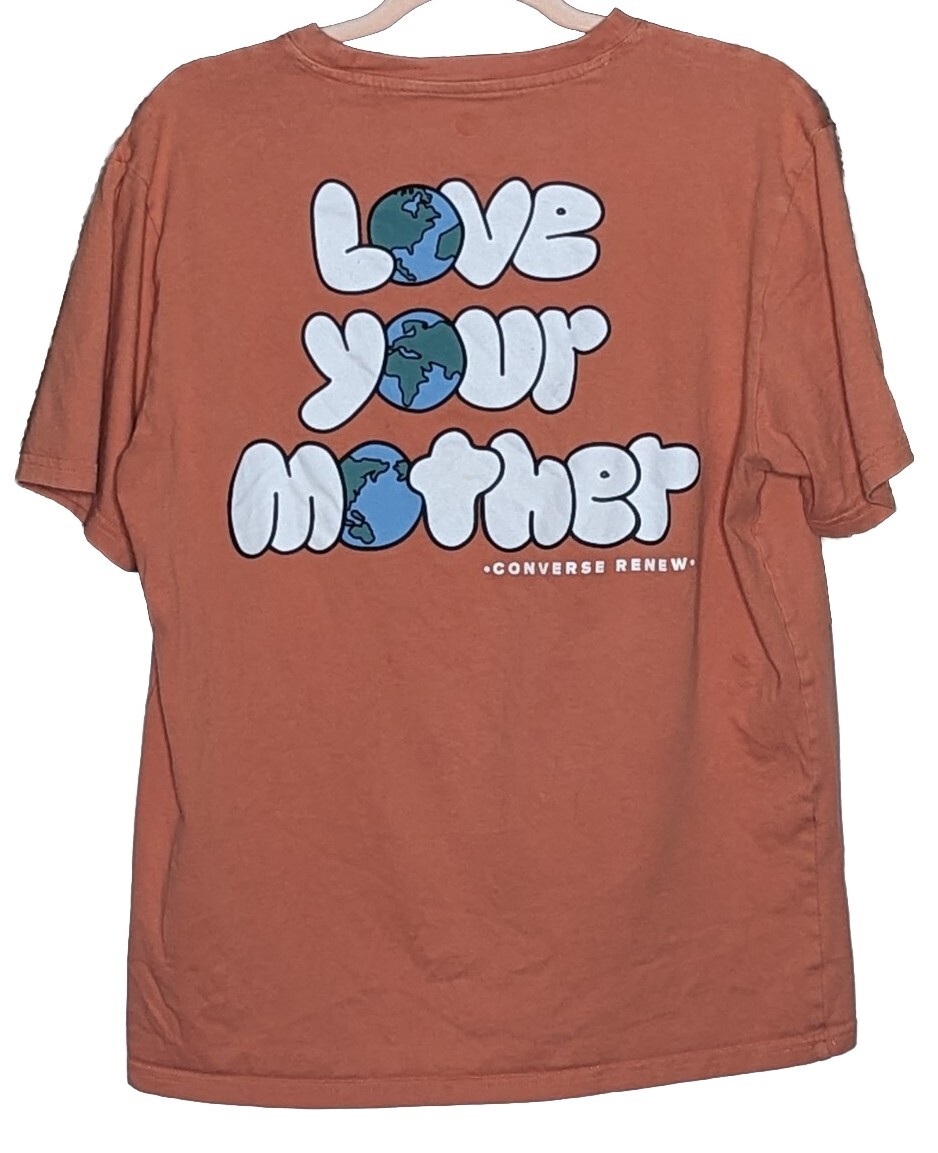 Converse Renew Love Your Mother Orange T-Shirt 50/50 Virgin & Recycled Cotton