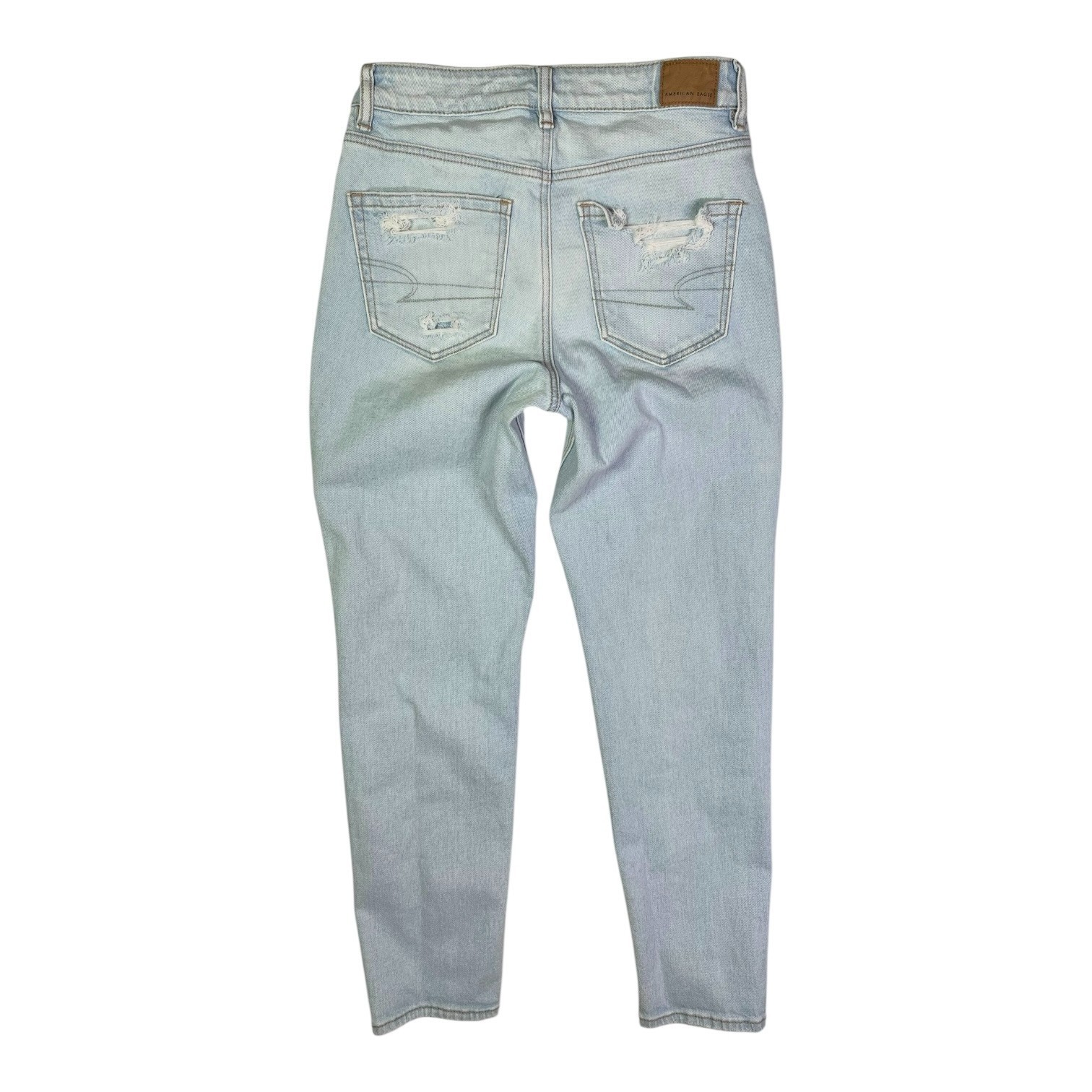 American Eagle Size 2 Strigid Mom Jeans Distressed Light Wash