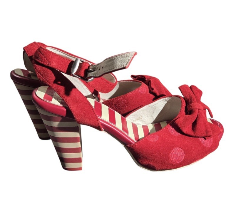 Lola Ramona “Angie” Red Suede Platform Sandals-US 10/41