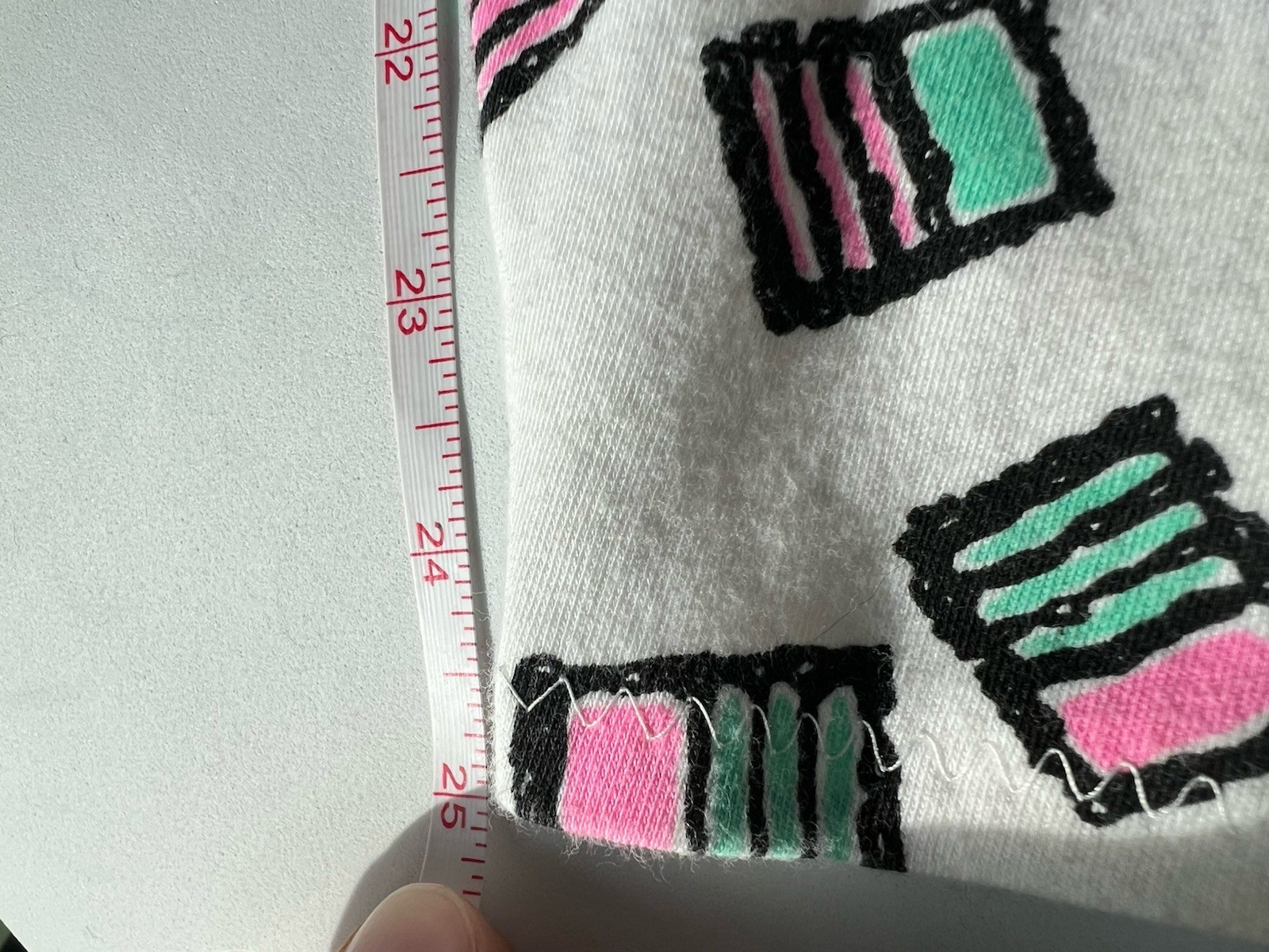 Vintage-Style Custom Homemade Knit “Pop Art” Colorful Print Pants 80’s/90’s