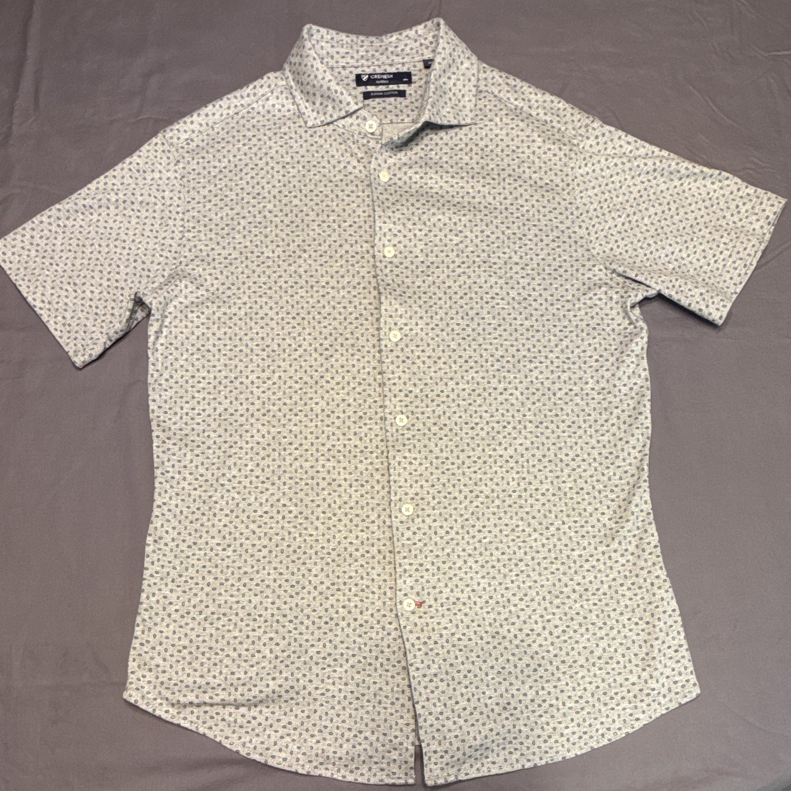 Cremieux Classics Men’s L Gray/Blue 100% Supima Cotton Button-Up Shirt