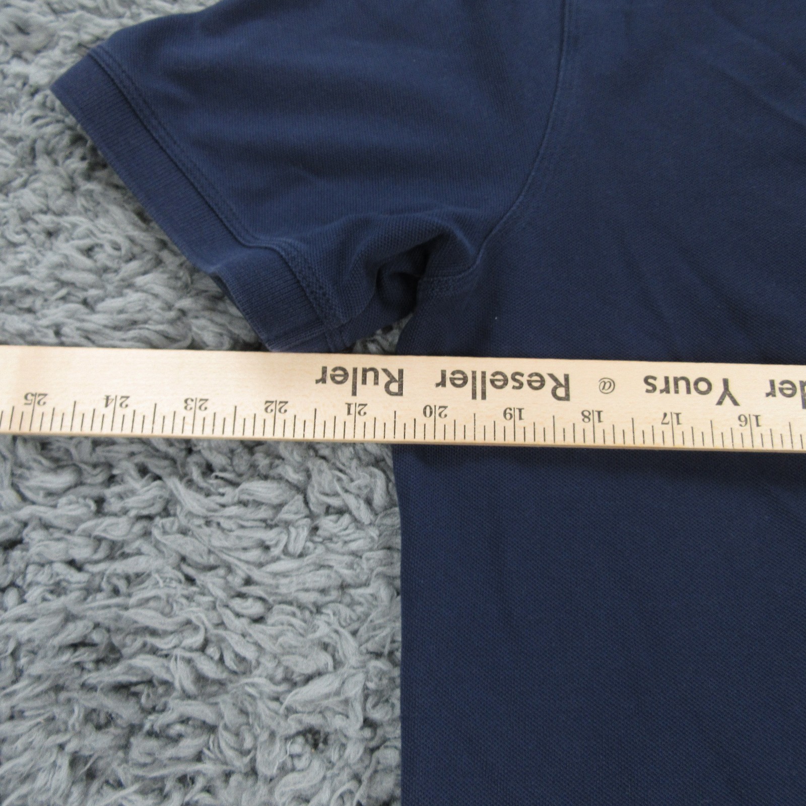 Banana Republic Shirt Mens Medium Dark Blue Stretch Polo Elephant Logo *Flaws