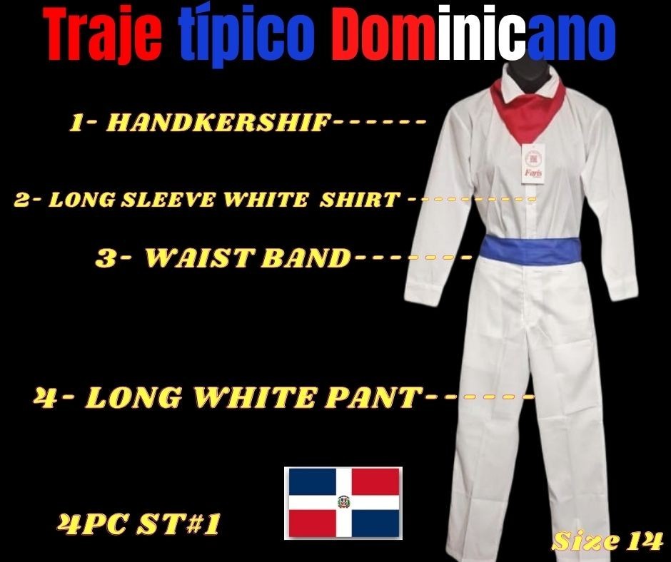Boy’s Dominican Republic Traditional Outfit 4 or 5 Pc Set Traje Típico RD AM.