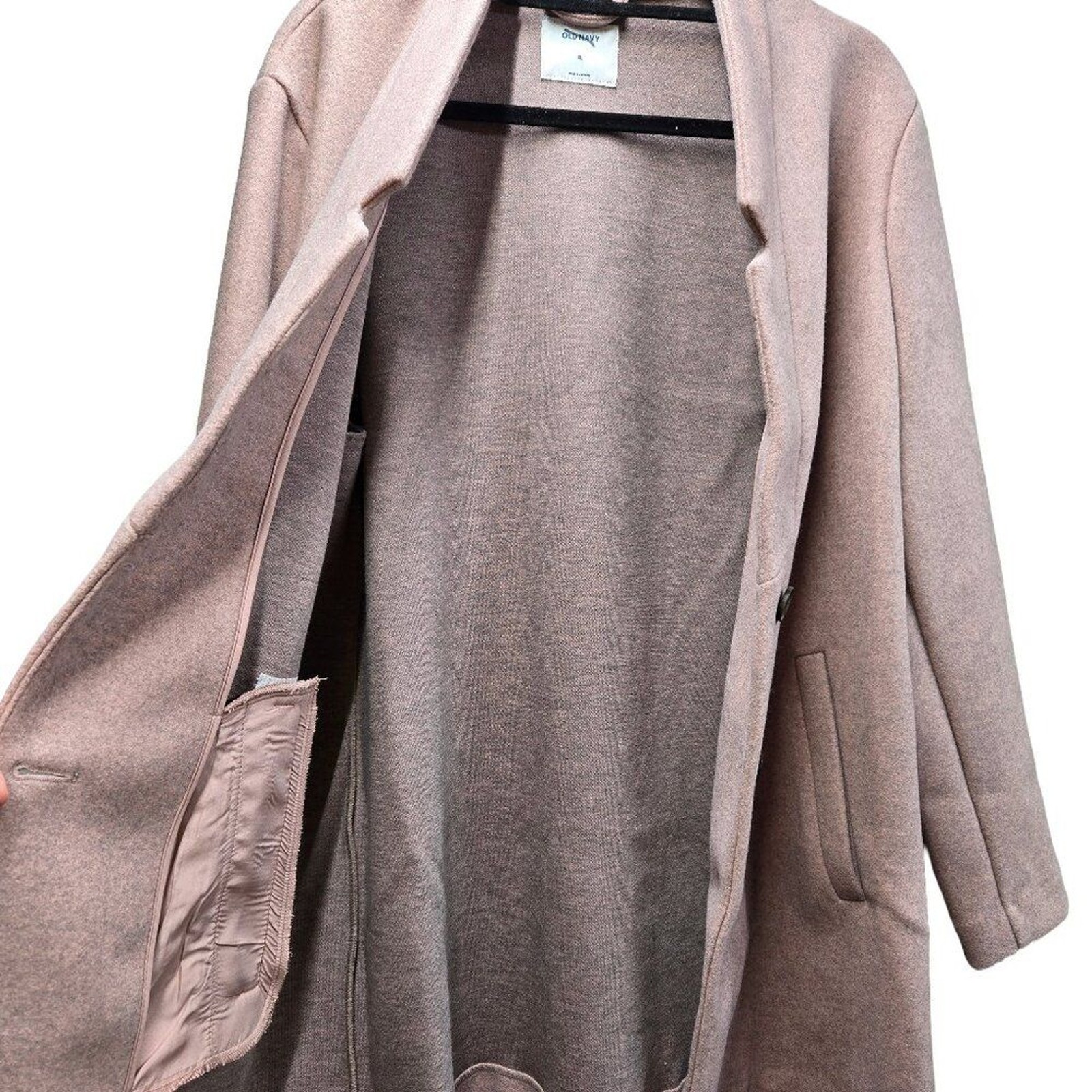 Old Navy Pink Marl Pea Coat NWOT Polyester/Rayon Pockets Poly XL Machine Wash