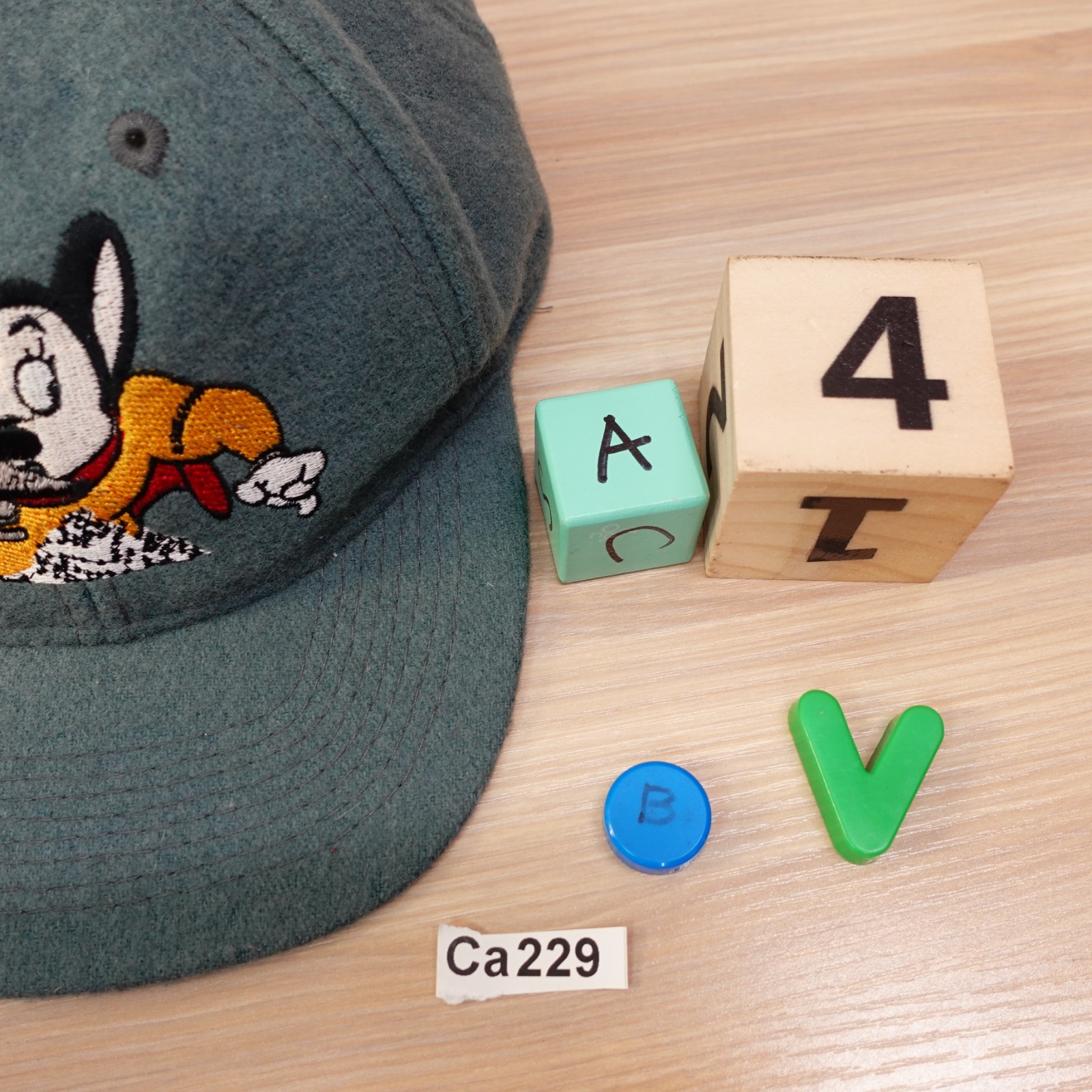 Vintage Mighty Mouse Cap Mens Blue Slate Wool Felt Baseball Dad Cartoon 90s OTTO