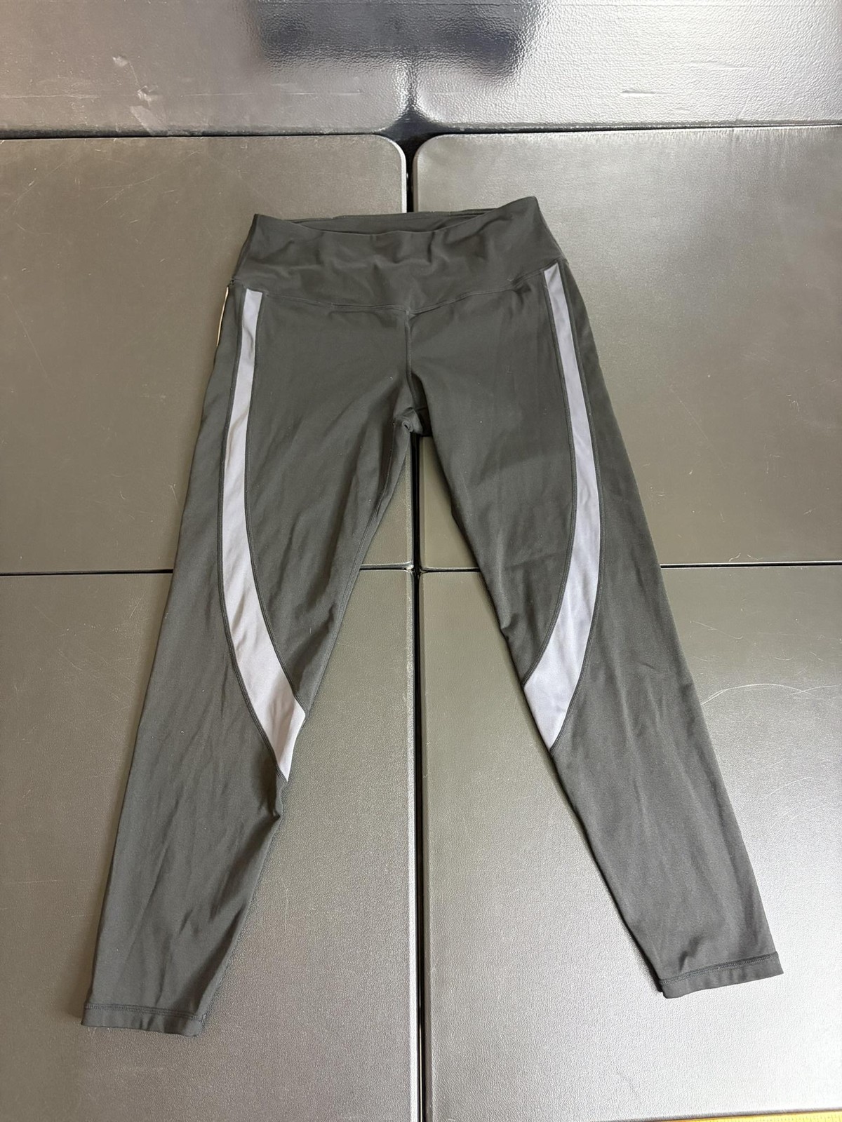 Elete Active Pants Womens Large Black Gray High Rise Leggings Athletic