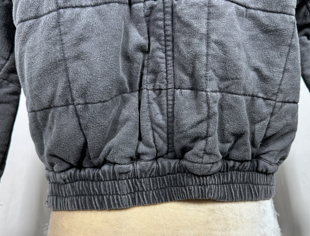 Chelsea & Violet Girls Junior Bomber Jacket Coat Medium Distressed Charcoal New