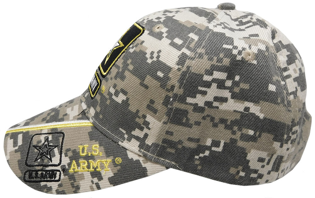 U.S. Army Star ACU Digital Camo ACTIVE DUTY VETERAN Embroidered Cap Hat LICENSED