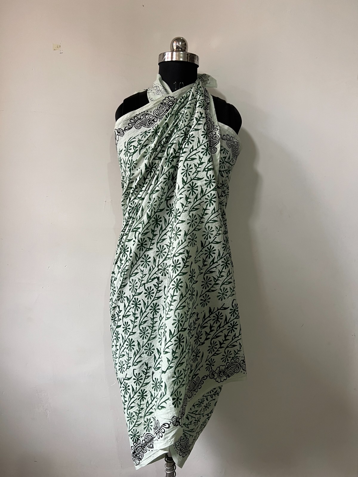Block Printed Sarong Set, 100% Soft Cotton Beach Wrap, Scarf, Cover-Up