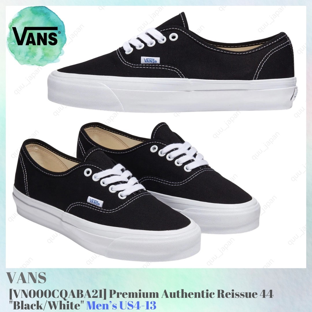 Vans Premium Authentic Reissue 44 Black White VN000CQABA21 Men’s US4-13 NEW