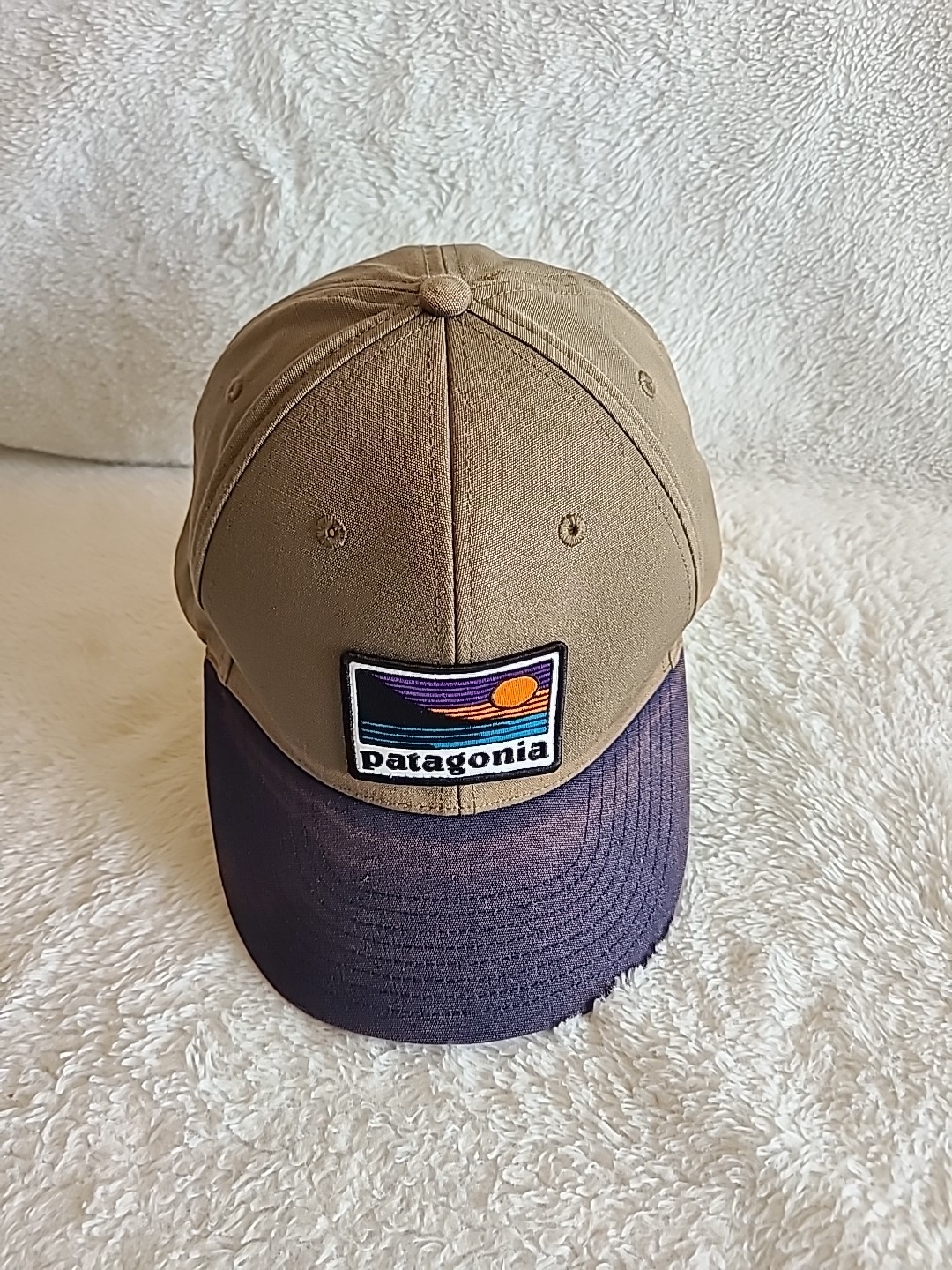 Patagonia Unisex Up & Out Roger That Hat Snapback Khaki Green Ball Cap Distress