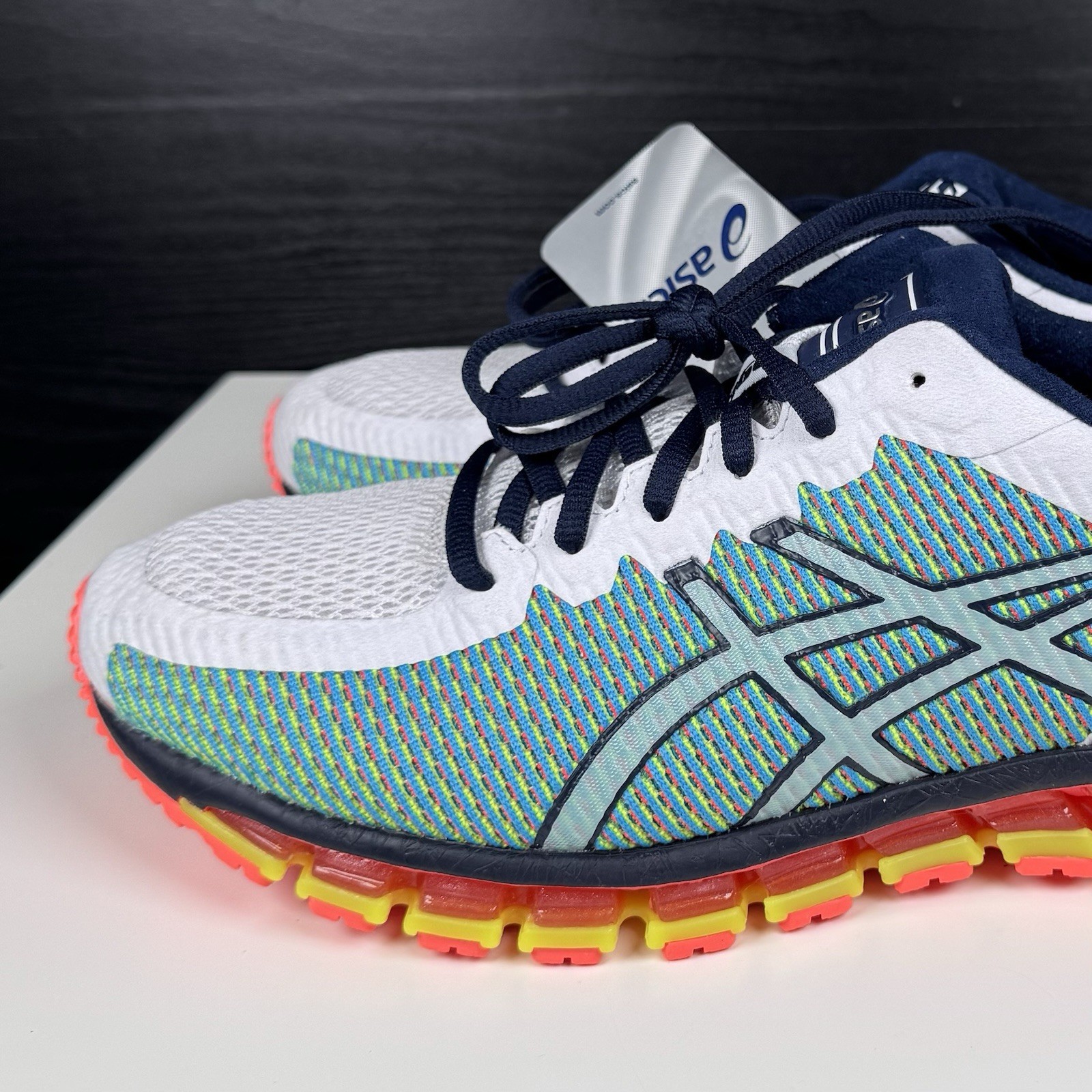 NEW Asics Gel-Quantum 360 White Navy Blue Yellow – T6G1N – Men’s 11 – Read