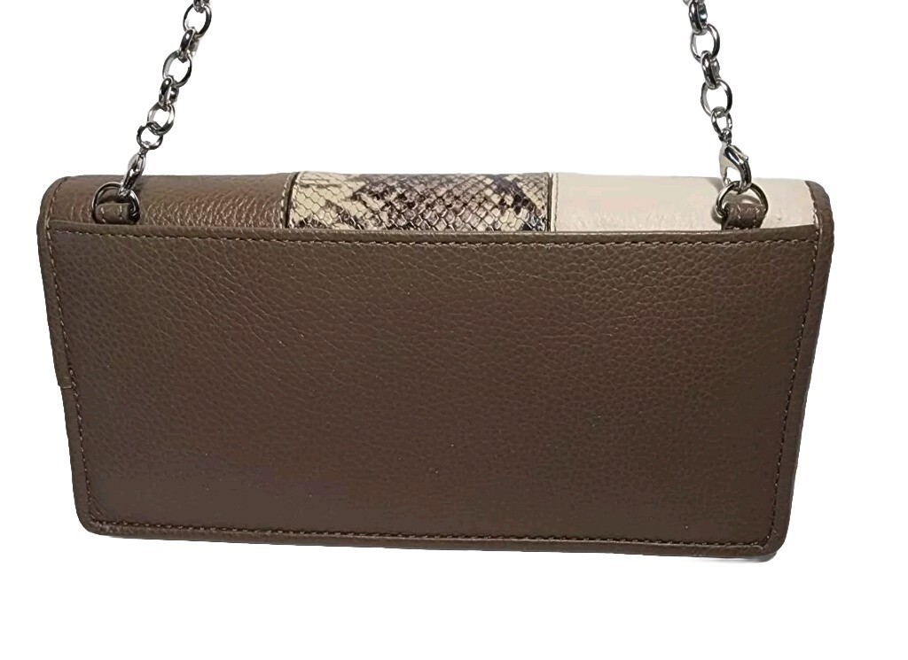 BRIGHTON OFF THE GRID ROCKMORE HORSE BIT EMBLEM PATCHWORK CROSSBODY WALLET NWD