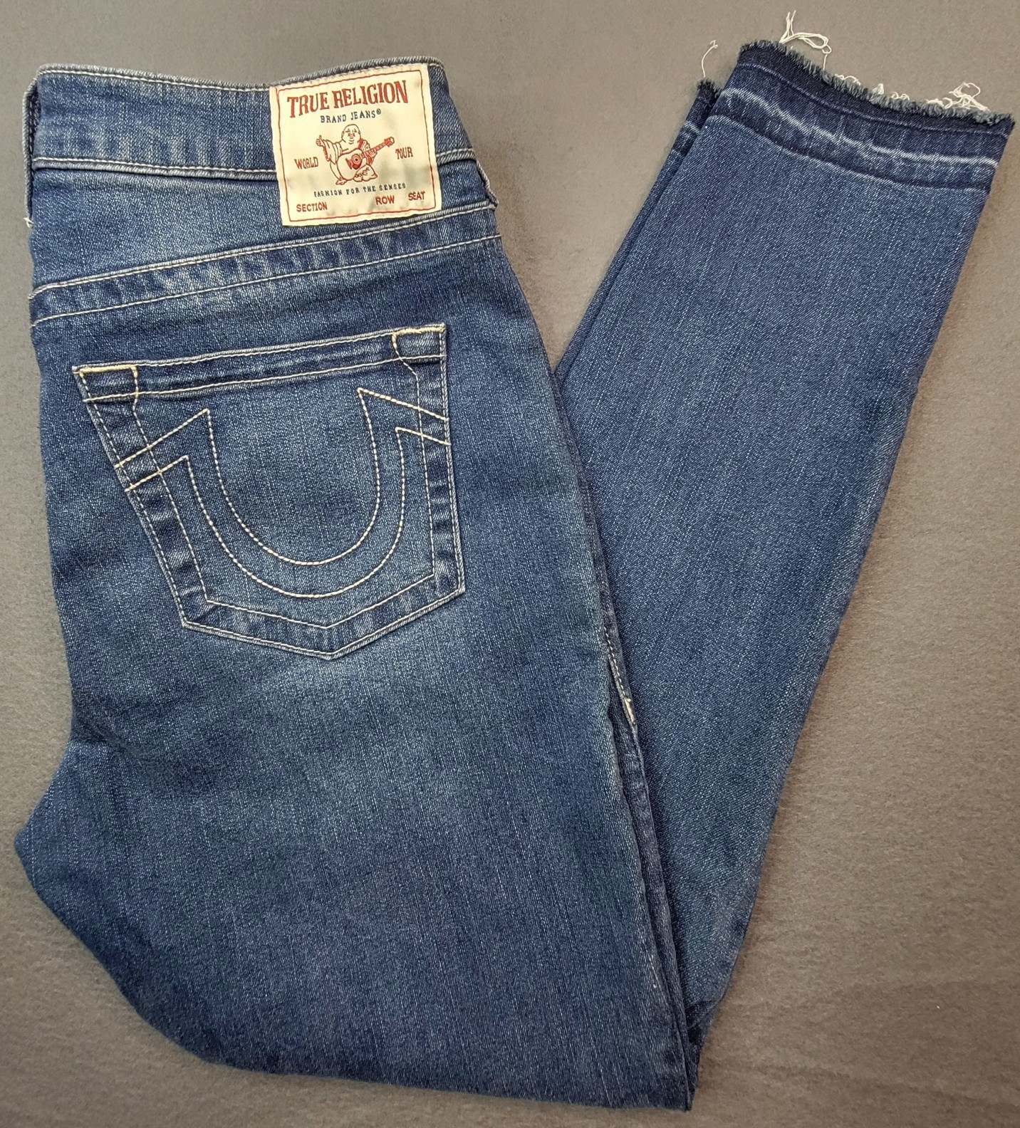True Religion Womens Blue Denim Skinny Jeans Mid Rise Stretch 5-Pocket 30