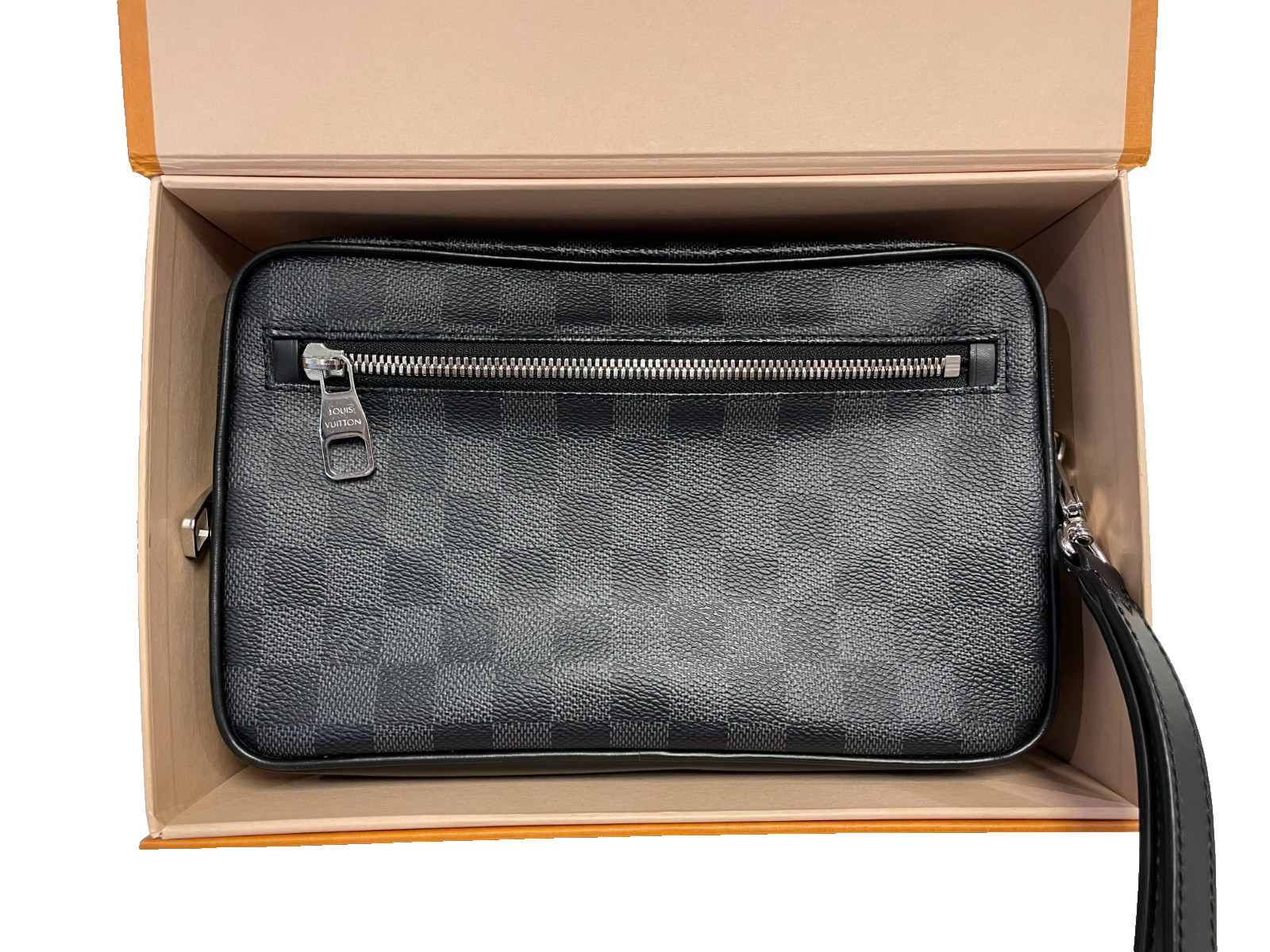 Louis Vuitton Pochette Kasai Clutch Damier Graphite Canvas Black