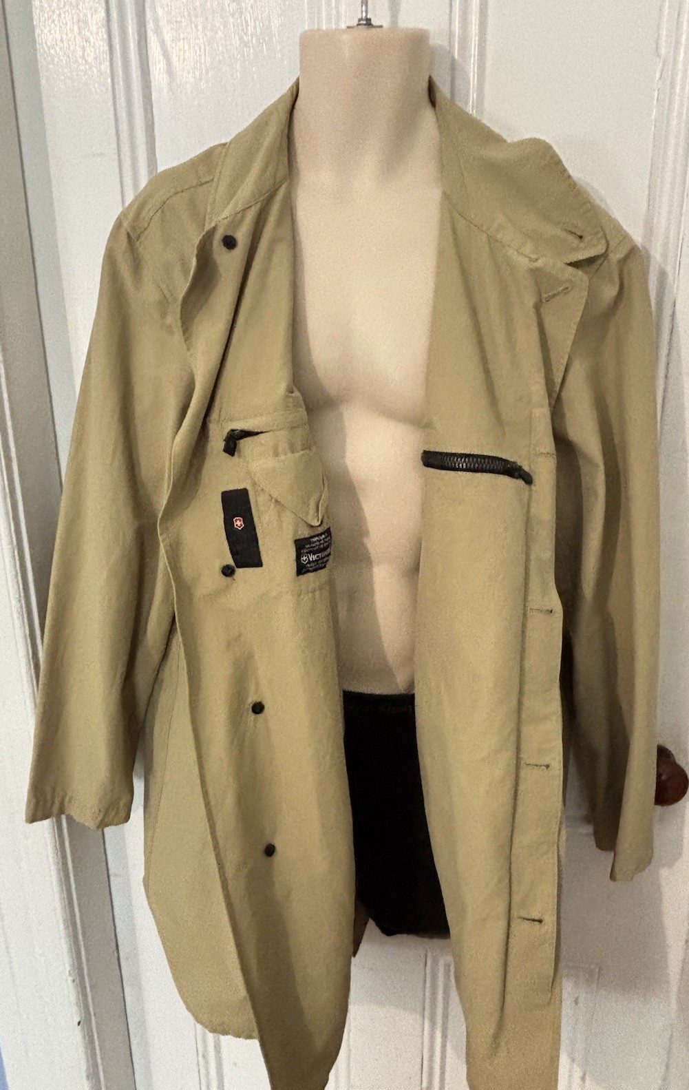 Victorinox Trench Coat Mens XL Overcoat Shell Type SA-1 Cotton Nylon VGC