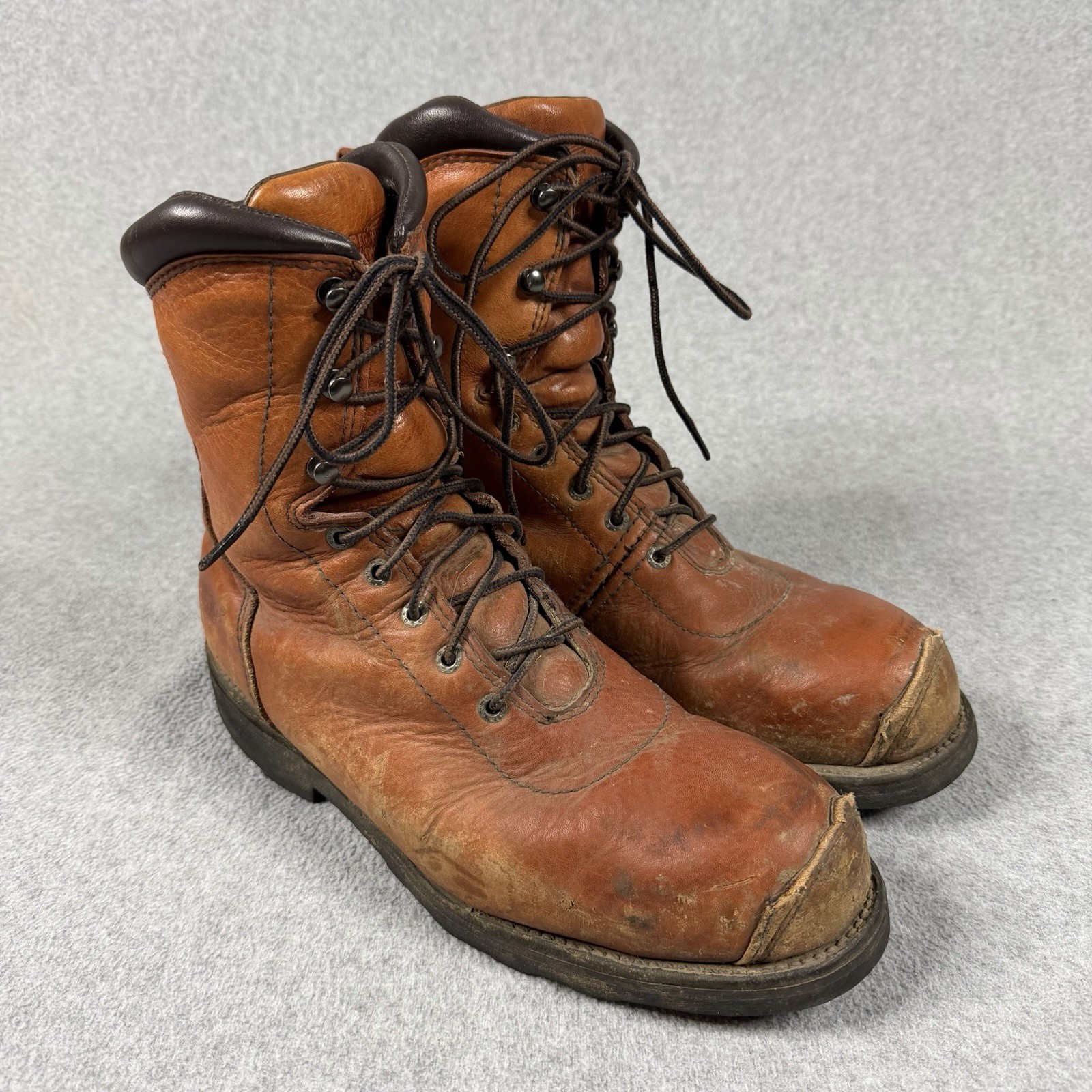 Mens Red Wing ANSI Z41 PT99 MI/75 C/75 EH Brown Leather Steel Toe Boots Size 11B