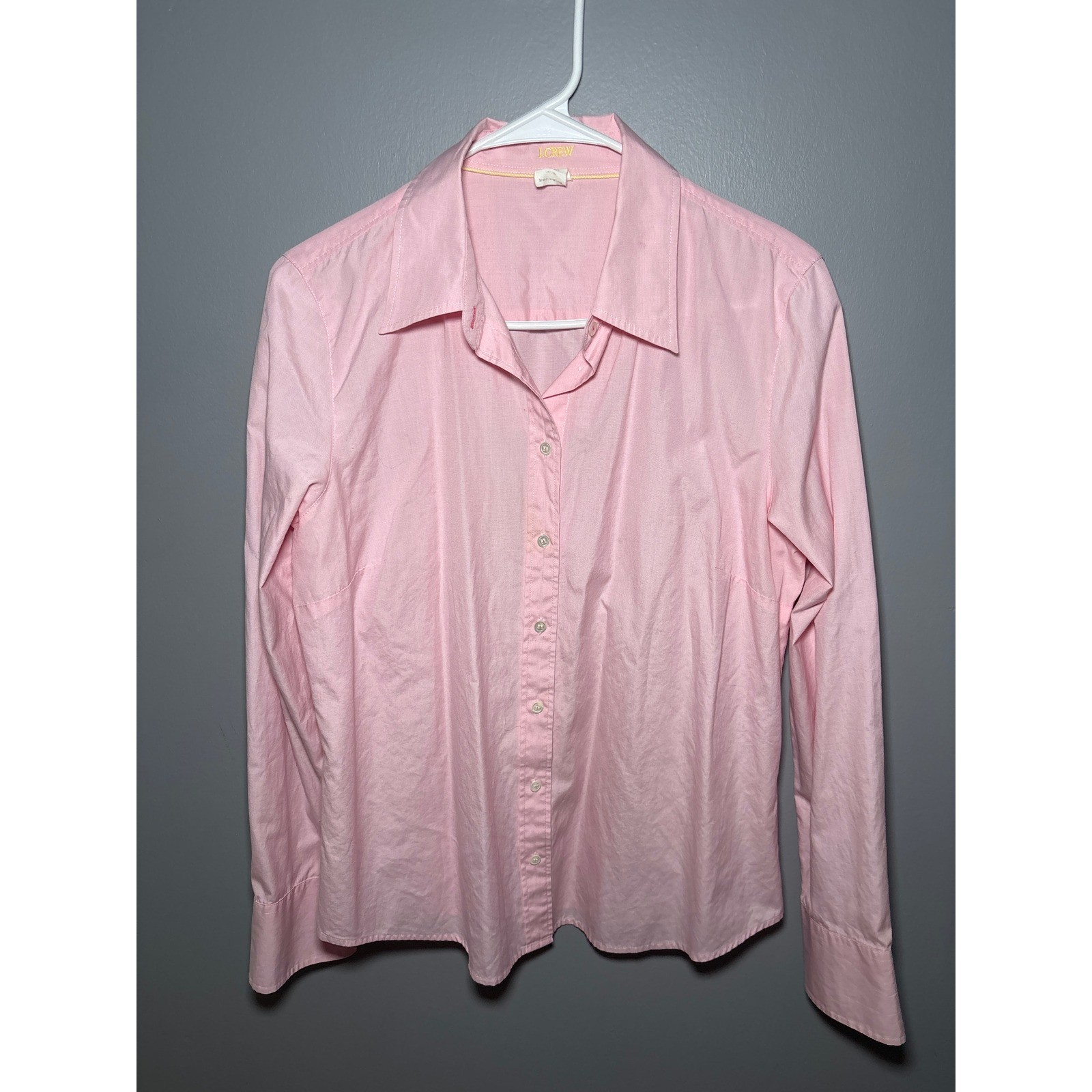J.Crew Womens Pink Long Sleeve Button Down Tailored Cotton Blend Shirt