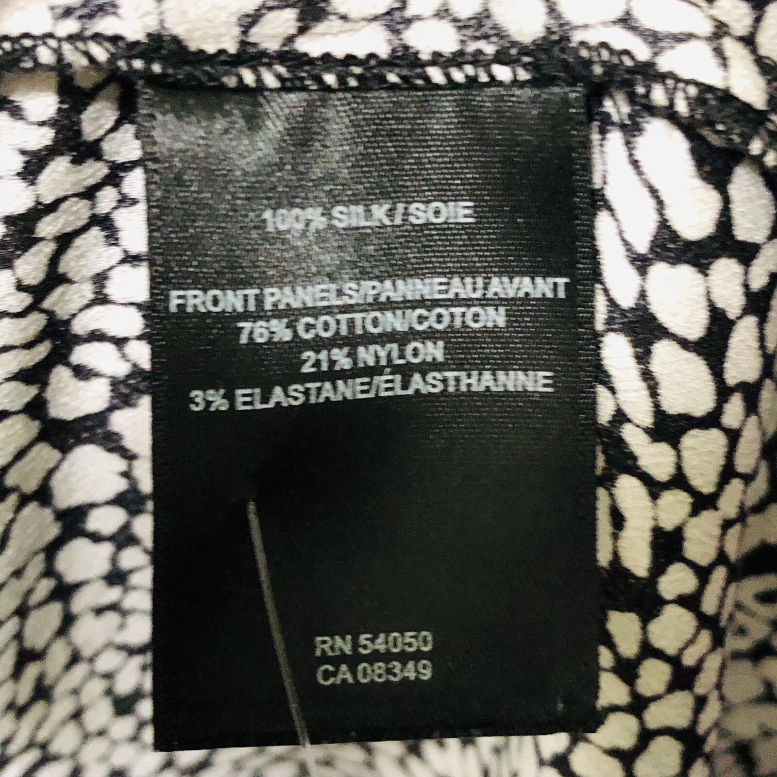 Robert Rodriguez Silk Blouse Size 6 Black White Abstract Print Long Sleeve