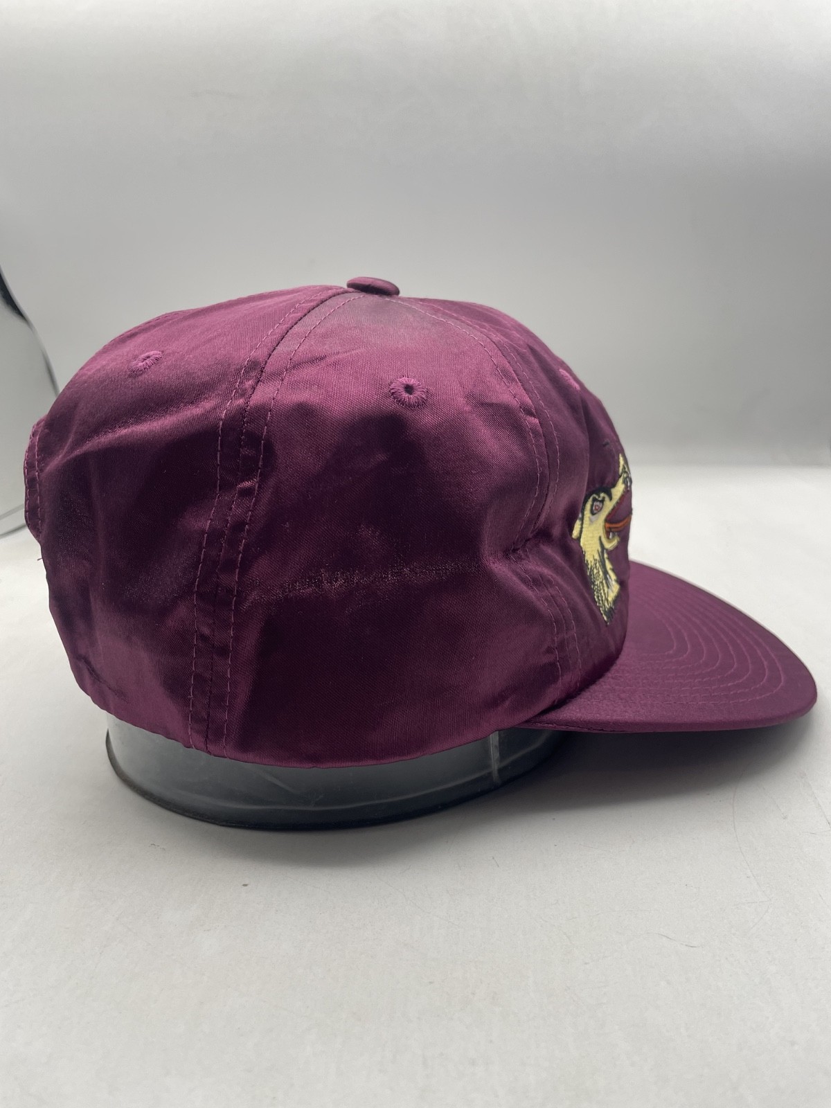 Weld MFG Satin Wolves Cap 6 Panel Snapback Burgundy Polyester Hand Wash