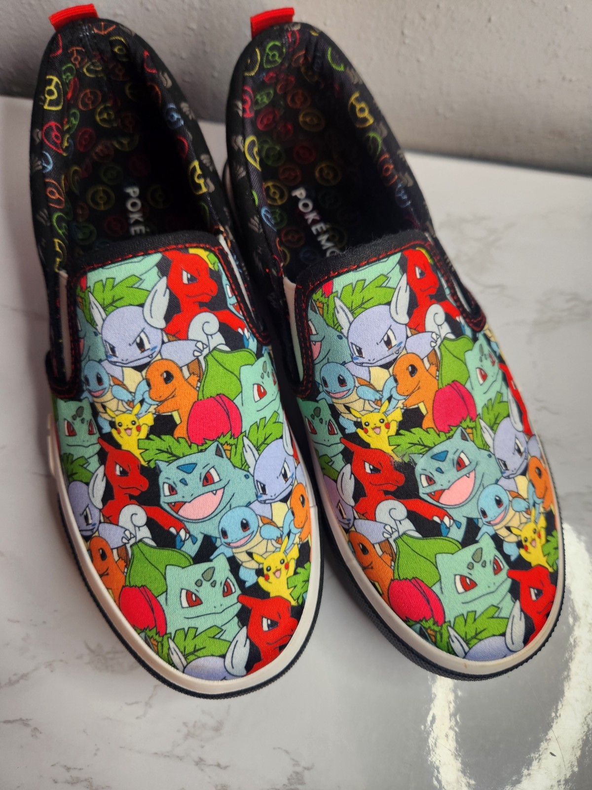 Ground Up Pokémon Kids Slip-On Sneakers US 3 Multicolor Pikachu New w/ Defects