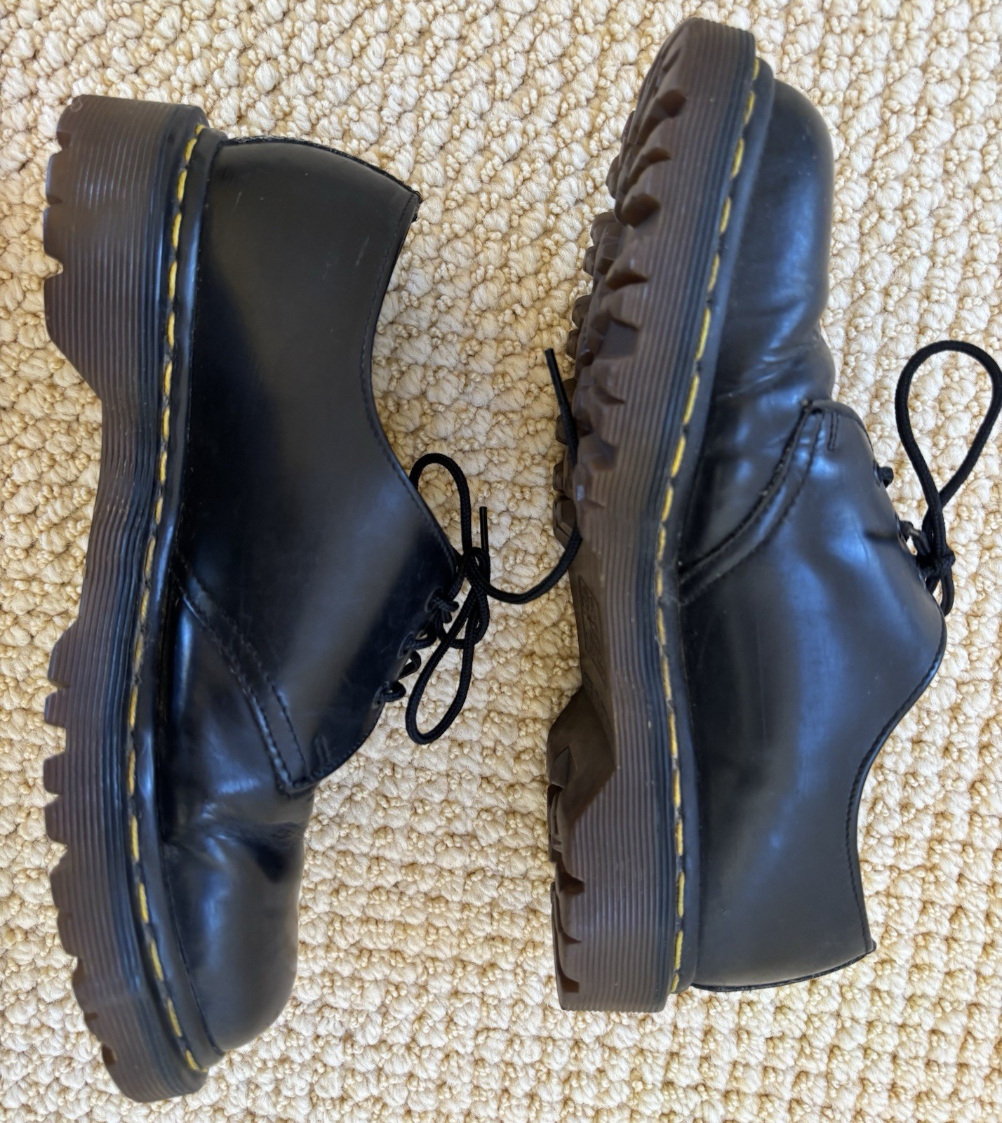 Vintage Doc Martens UK 6D #1461/59 Smooth Leather Oxford Shoes Black ENGLAND