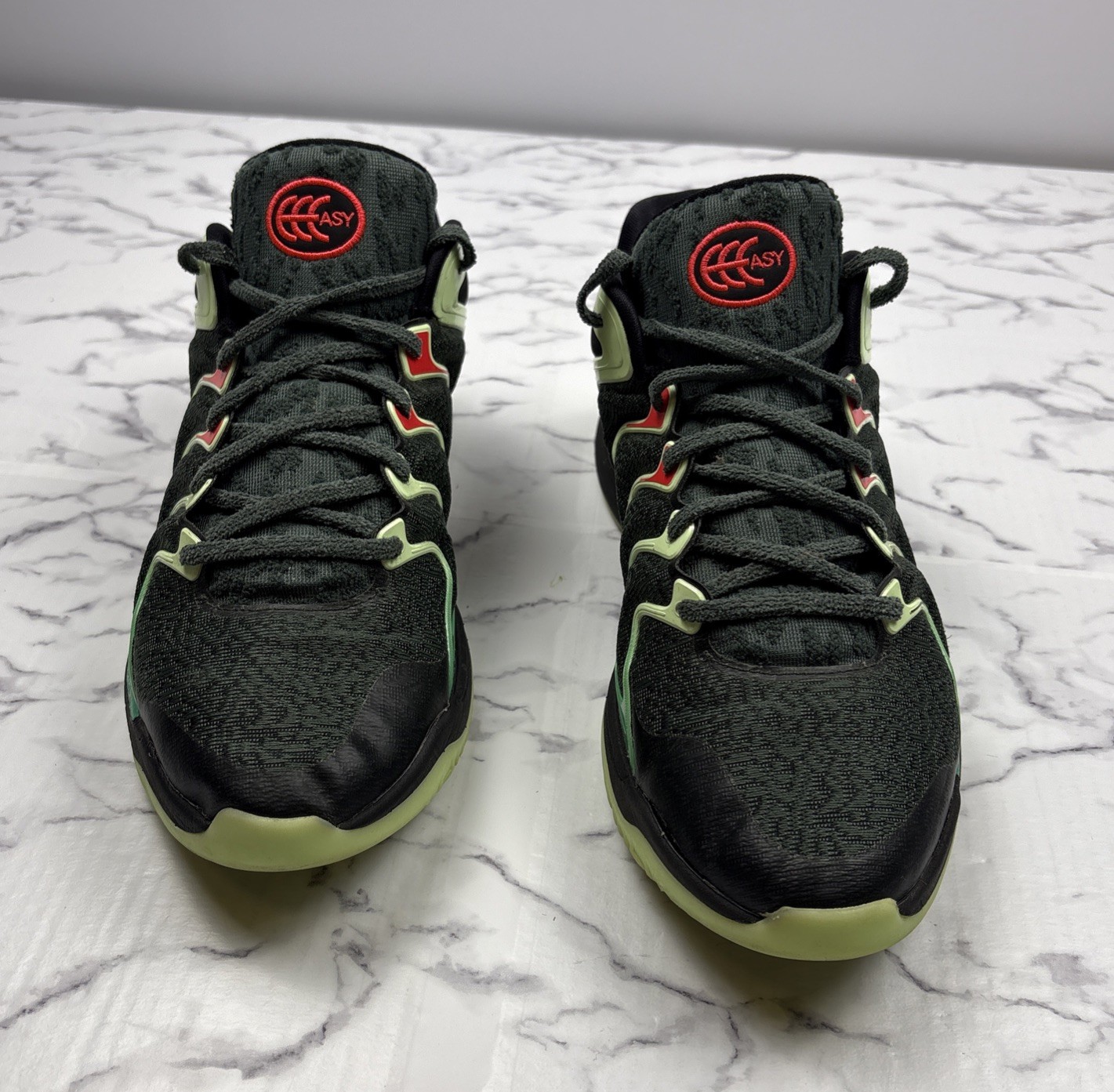 Nike KD 17 Easy Money Sniper Size 12 Green Glow In Dark Bottoms FJ9487-002 READ