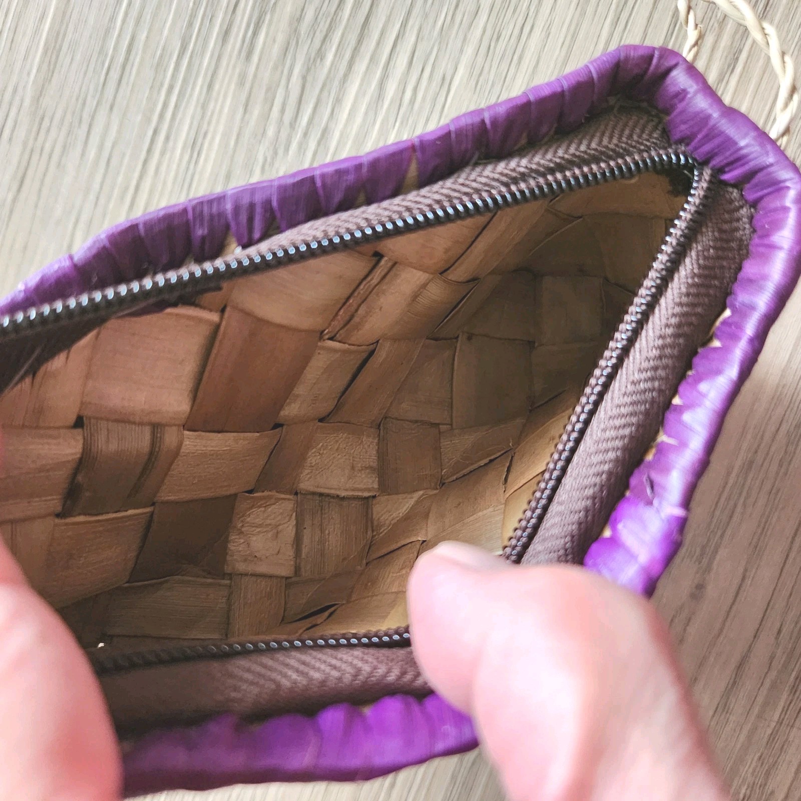 Natural Woven Wallet Coin Purse Boho Ethnic Handmade Philippines 6.5×3.25 NWOT B